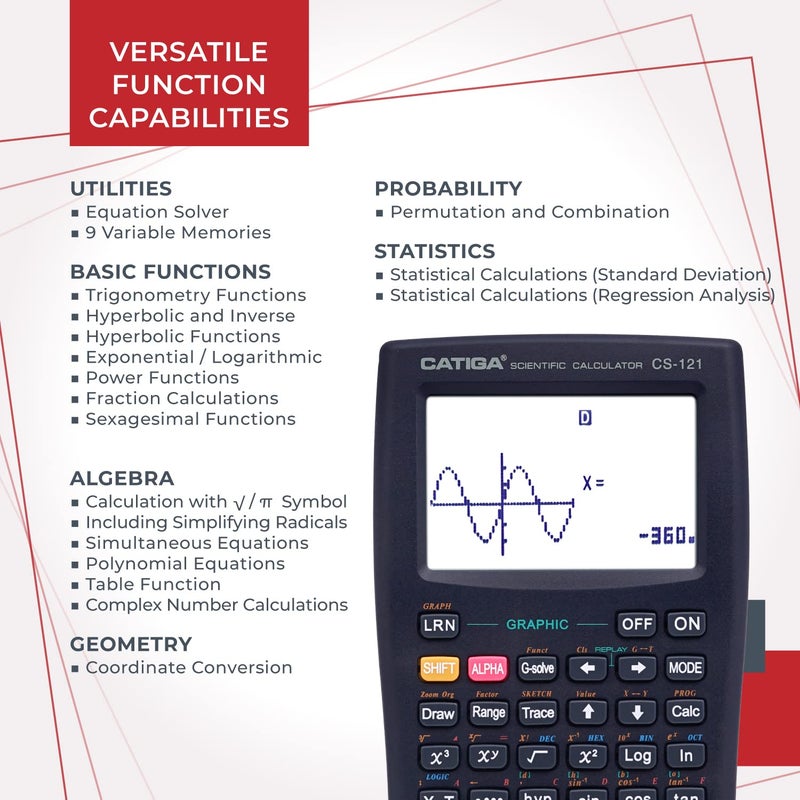 CATIGA Scientific Calculator with Graphic Functions - Multiple Modes with Intuitive Interface - Perfect for Beginner and Advanced Courses, High School or College - Image 4